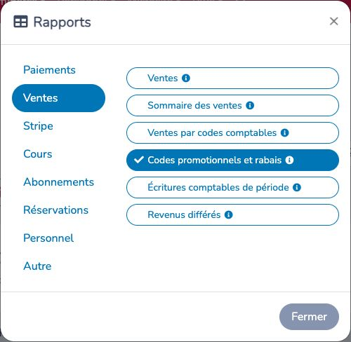 Choisir un rapport financier par catégorie