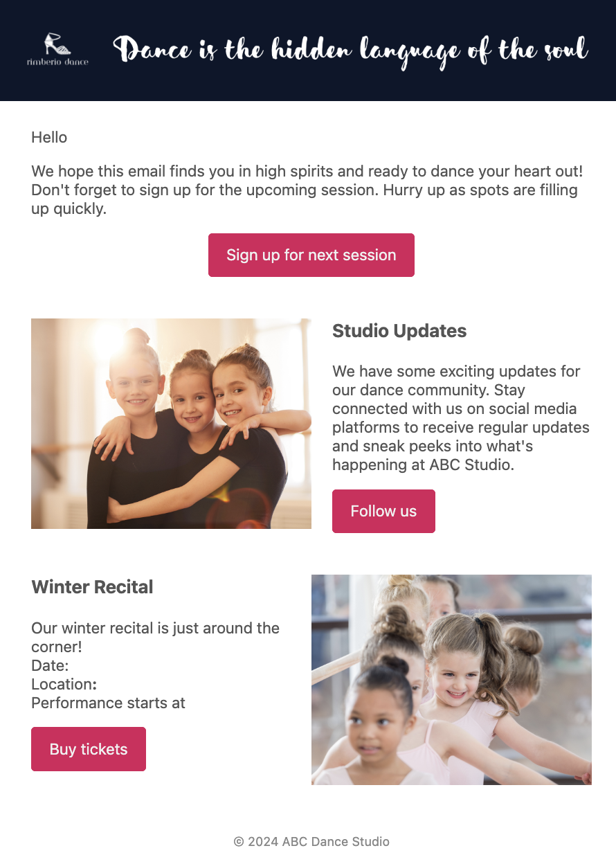 Include Inspirational Dance Quotes in your Newsletter
