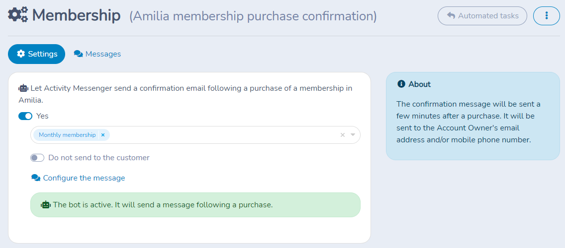 Automating Amilia multipass/membership purchase confirmation — illustration