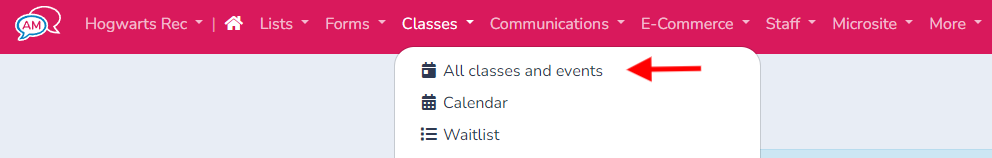 Create a class or event — illustration