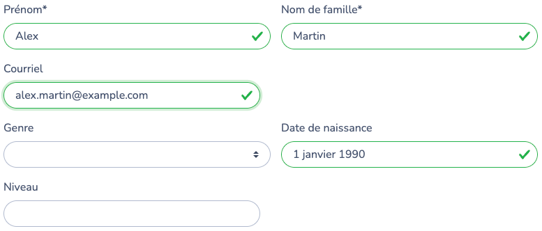 Champs d’identité du membre modifiables dans le portail client