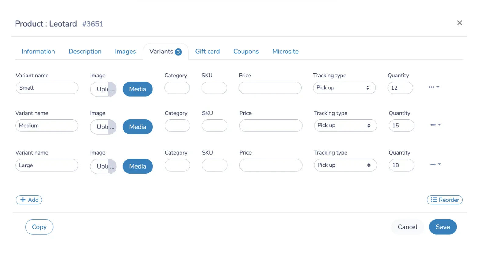 Create production variations