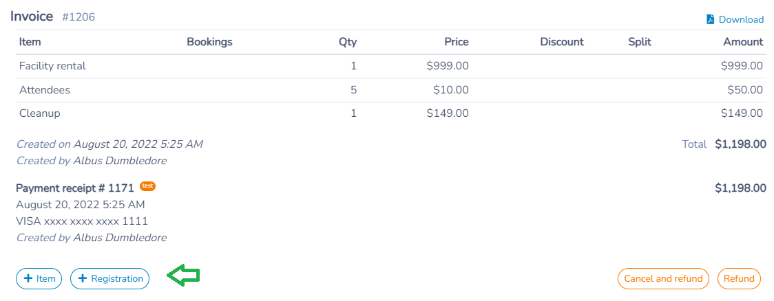 Adding new invoice items