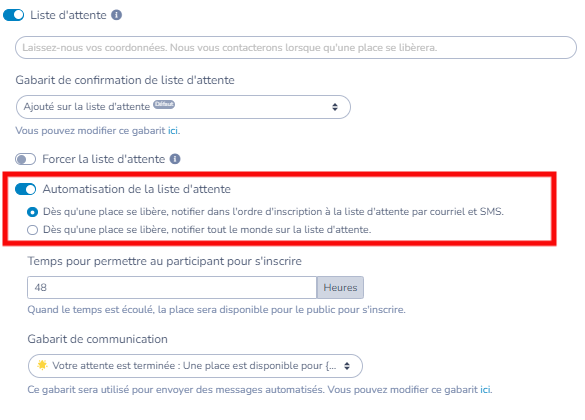 Liste d'attente sur formulaire d'inscription — illustration