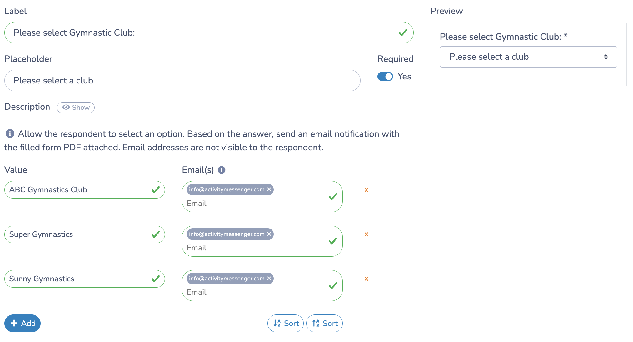 Foward form answer to different person based on a form question answer
