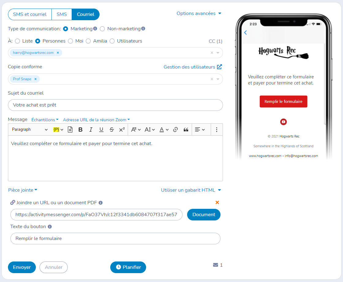Pré-remplir un formulaire pour un client — illustration