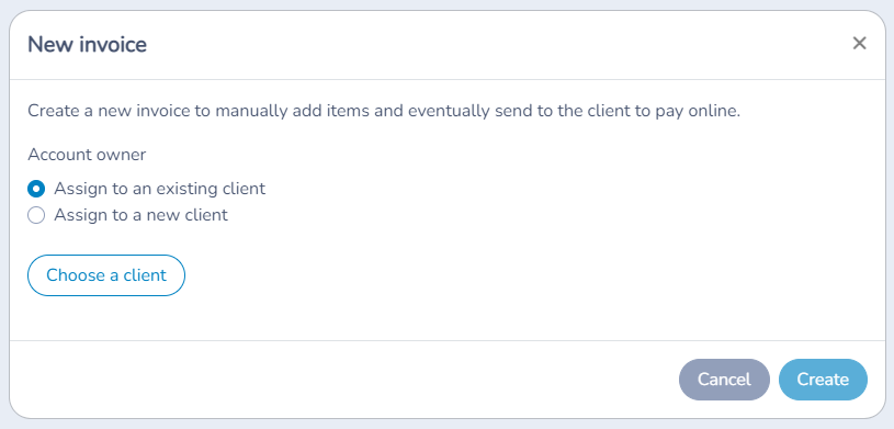 Create a new invoice
