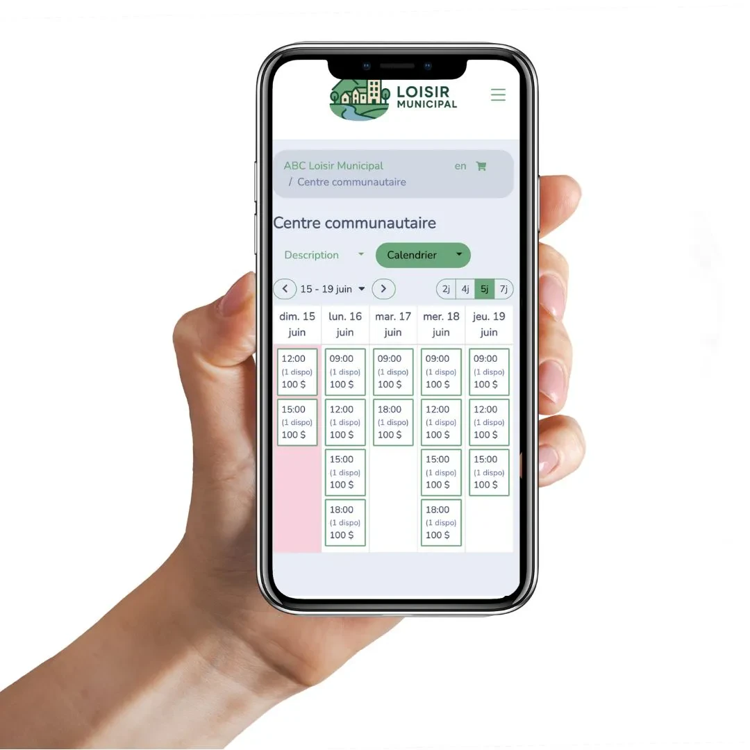 Gestions de plateaux sportifs et installations municipales avec un téléphone intelligent
