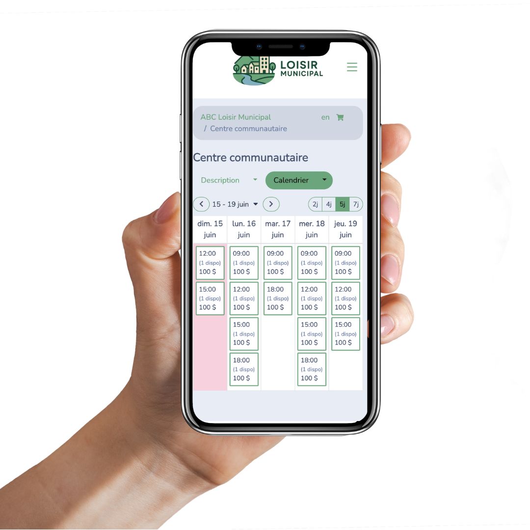 Gestions de plateaux sportifs et installations municipales avec un téléphone intelligent