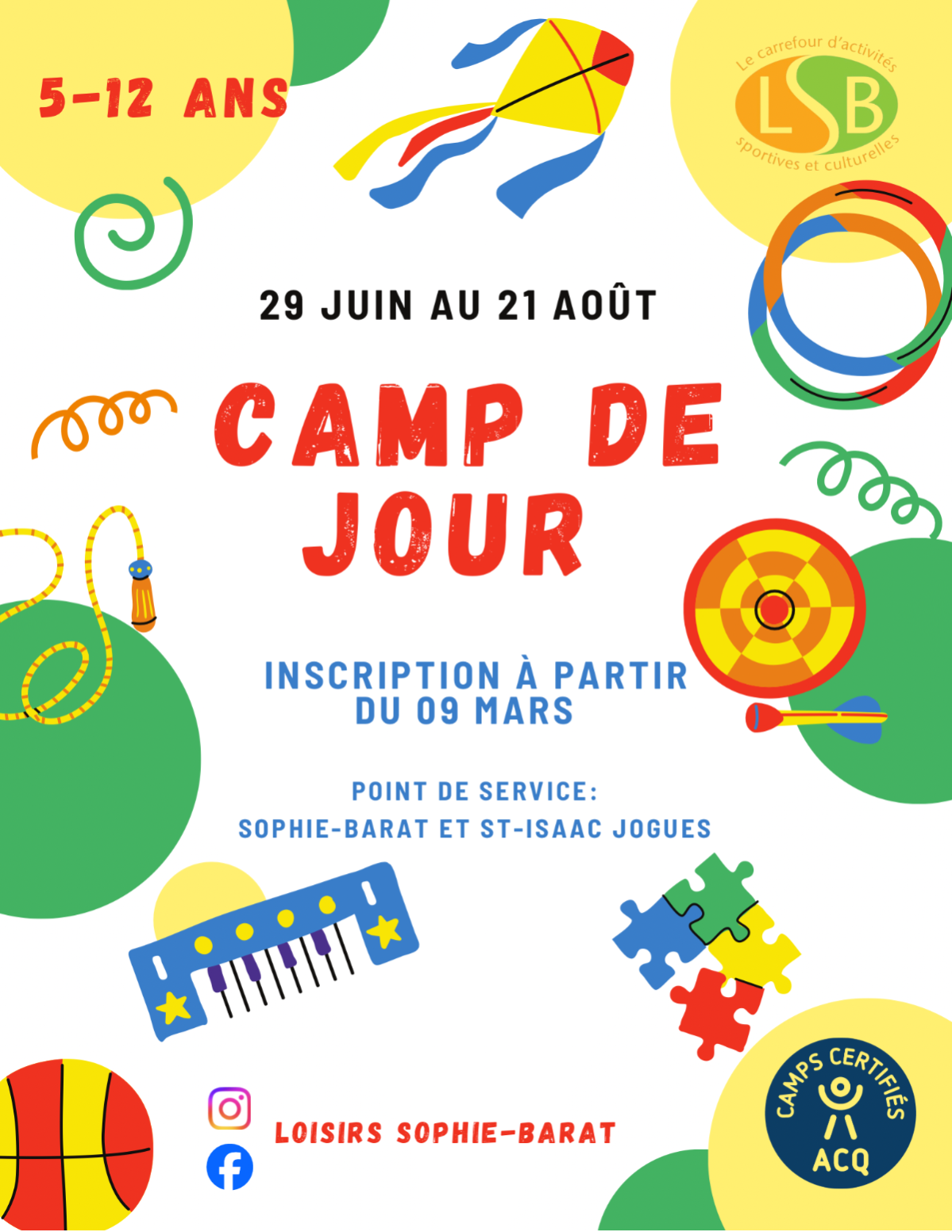 Inscription camp de jour