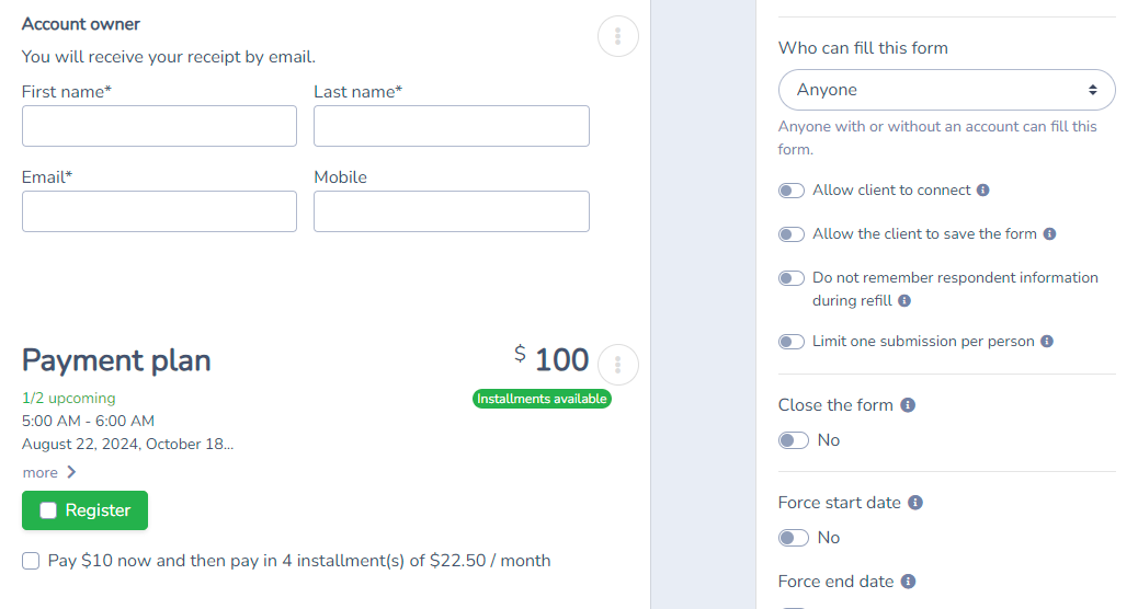 Payment forms — illustration
