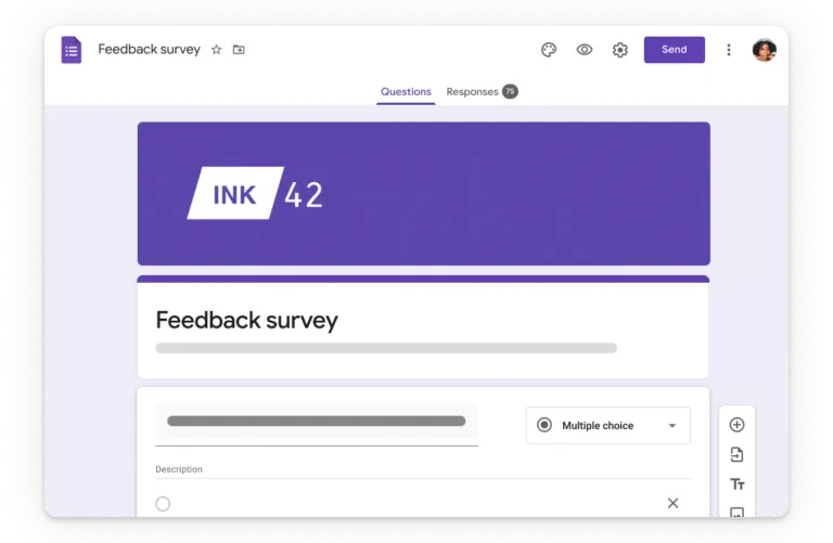 Create a survey with google forms