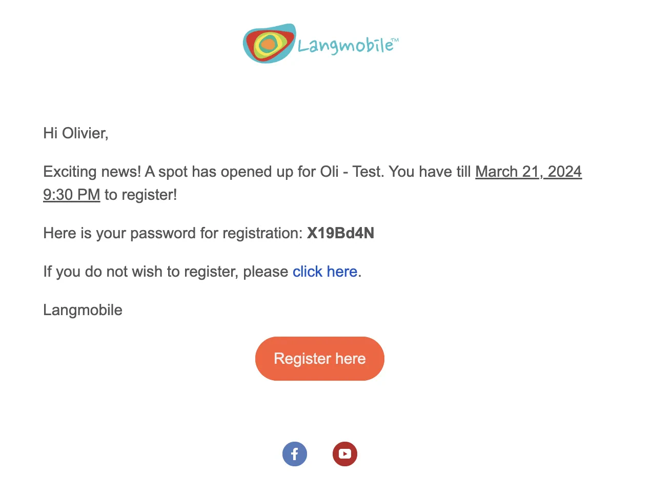 Waitlist Notification template (Email & SMS)