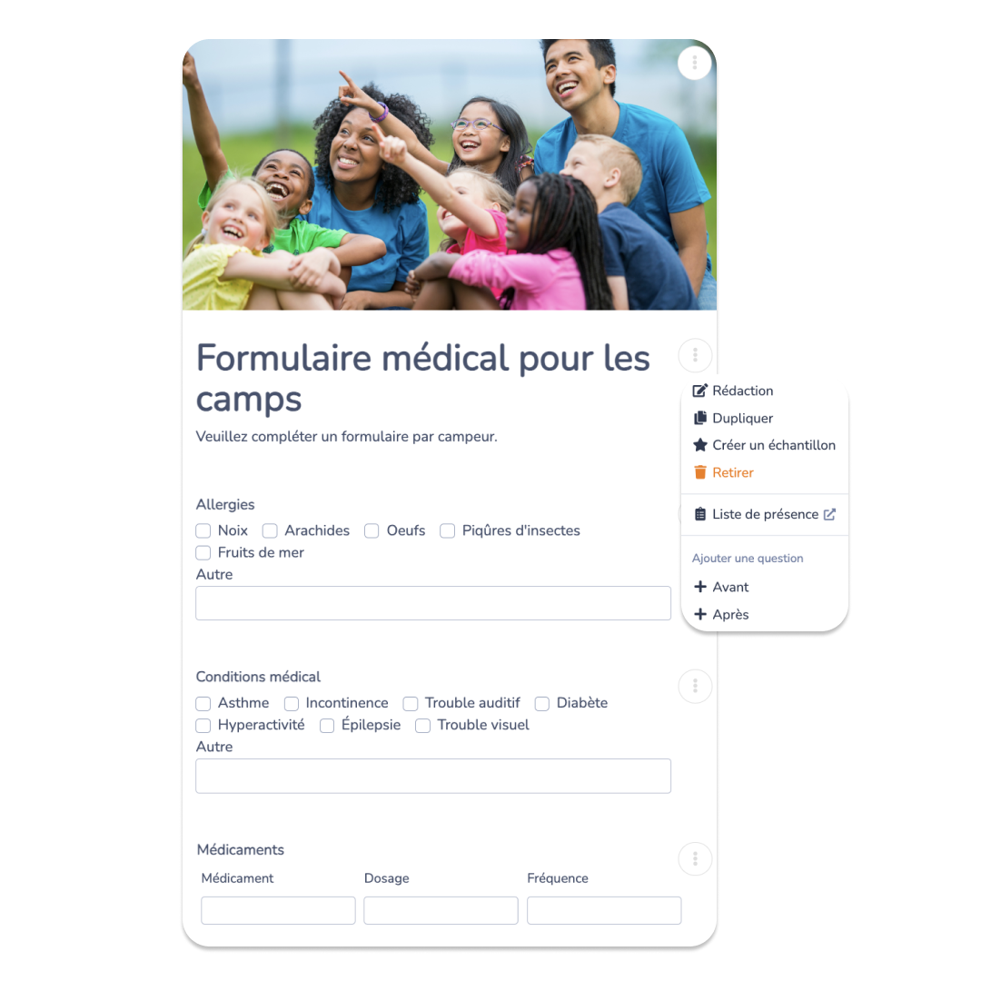 Gestion des fiches santés