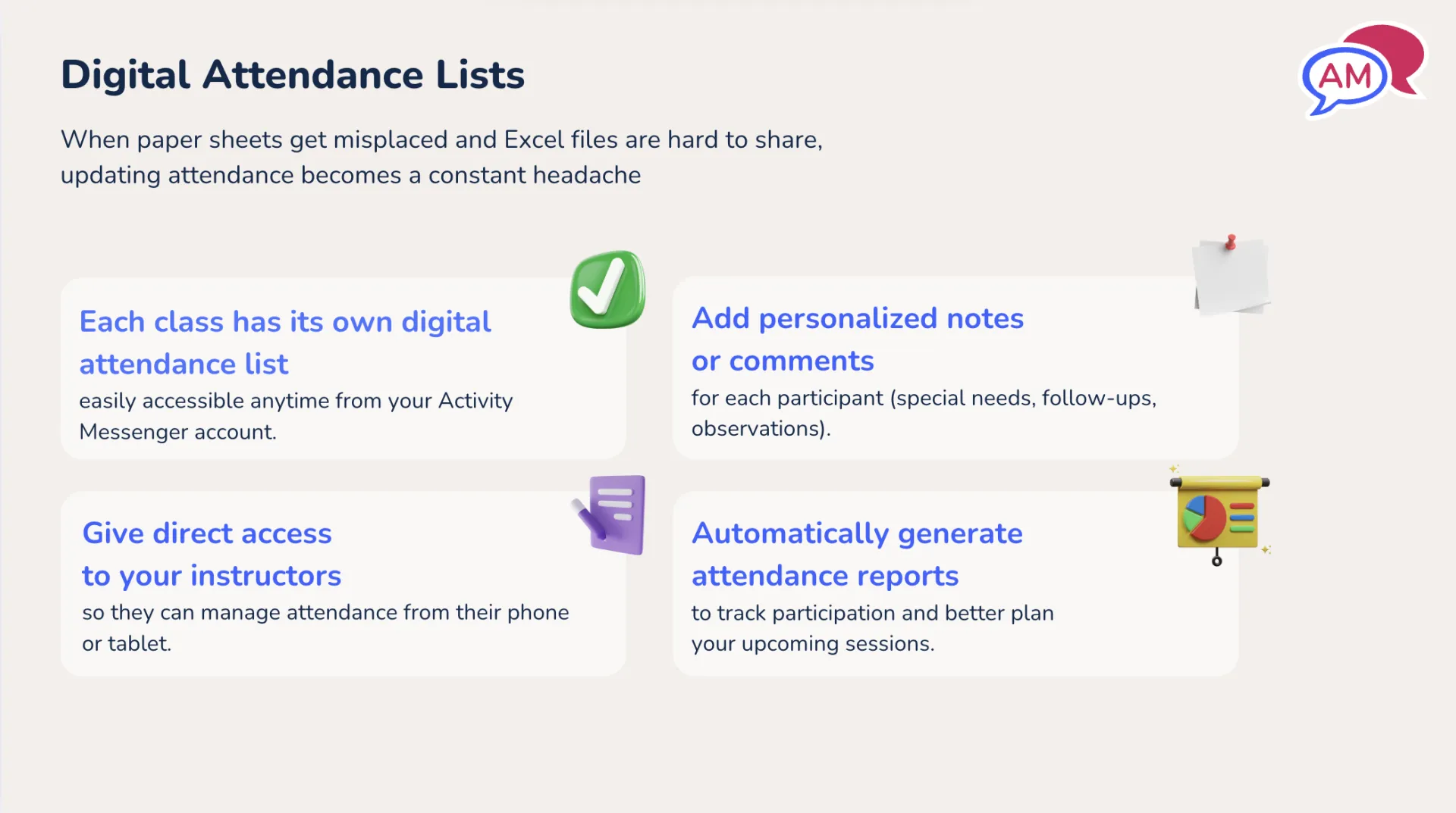 Digital attendance lists