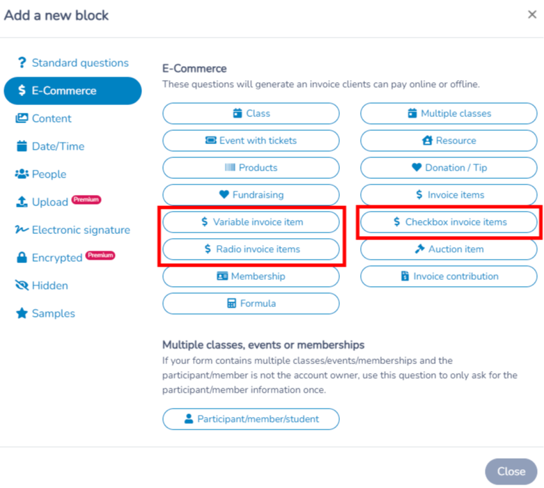 Payment forms — illustration