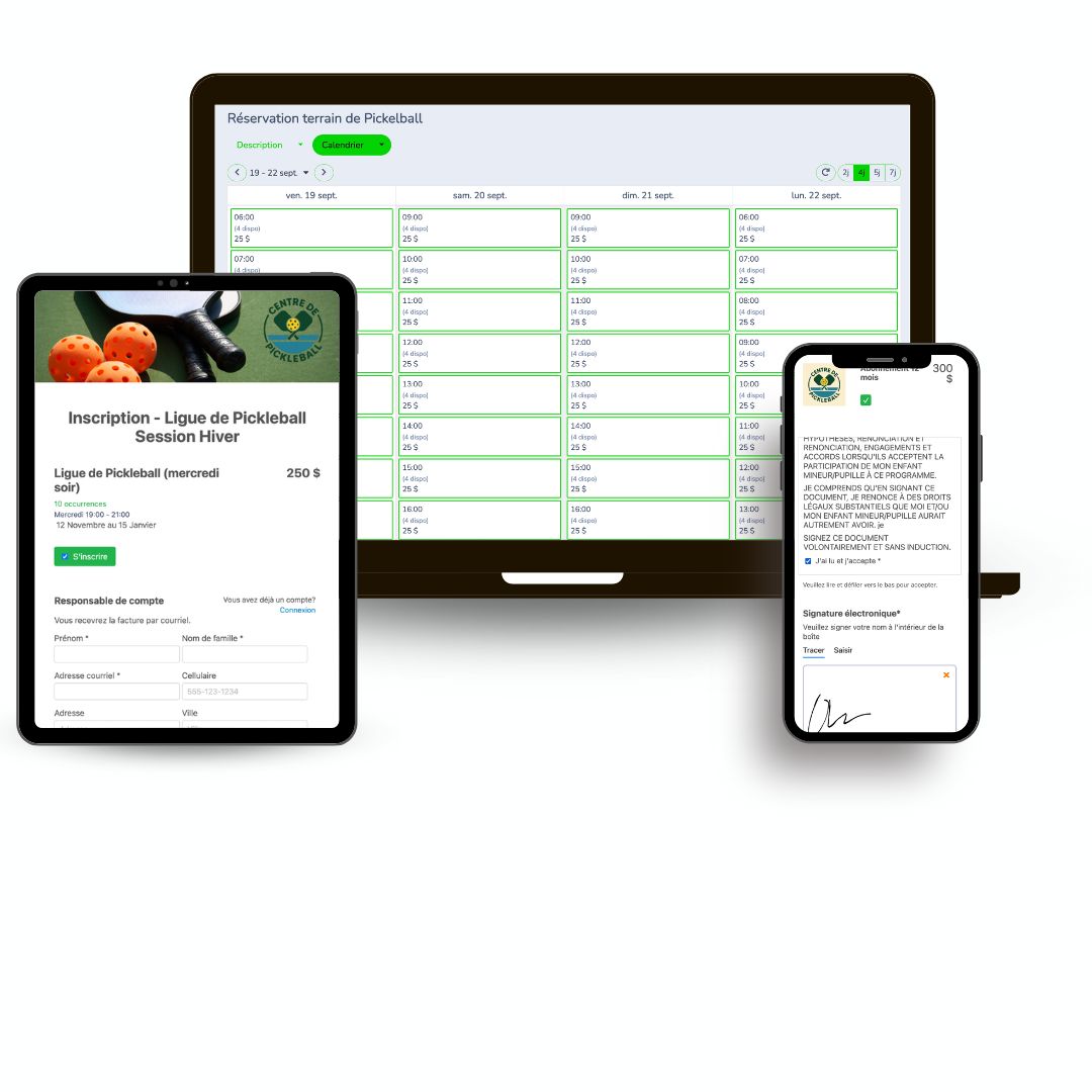Logiciel pour Centre de Pickleball au Québec