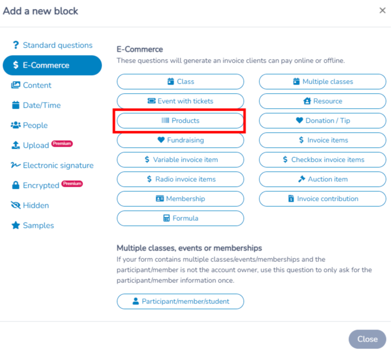 Payment forms — illustration