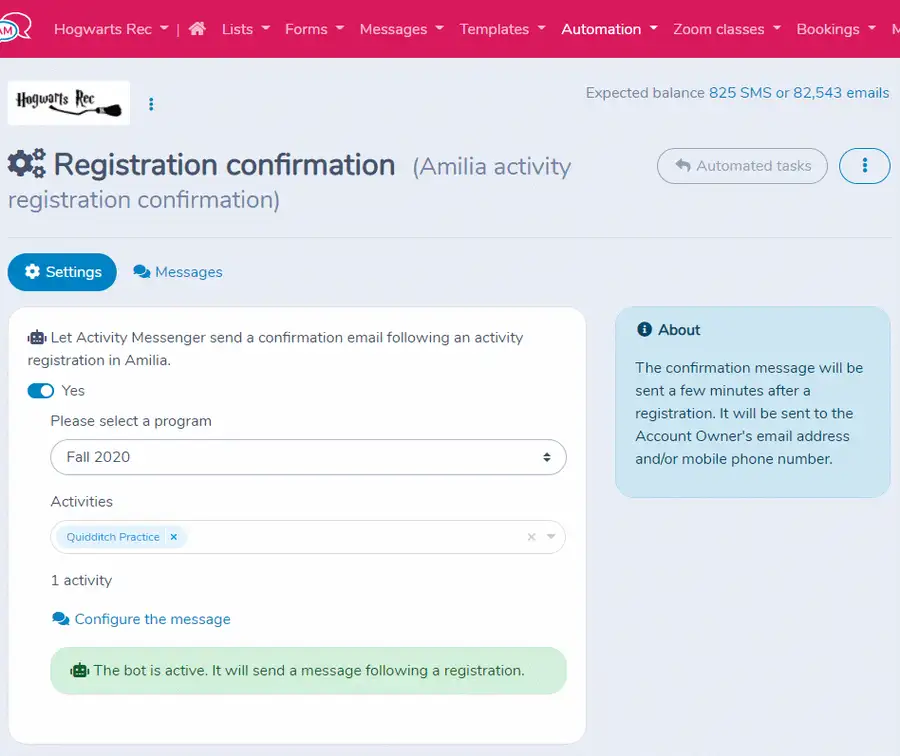 Automating Amilia activity registration confirmation — illustration