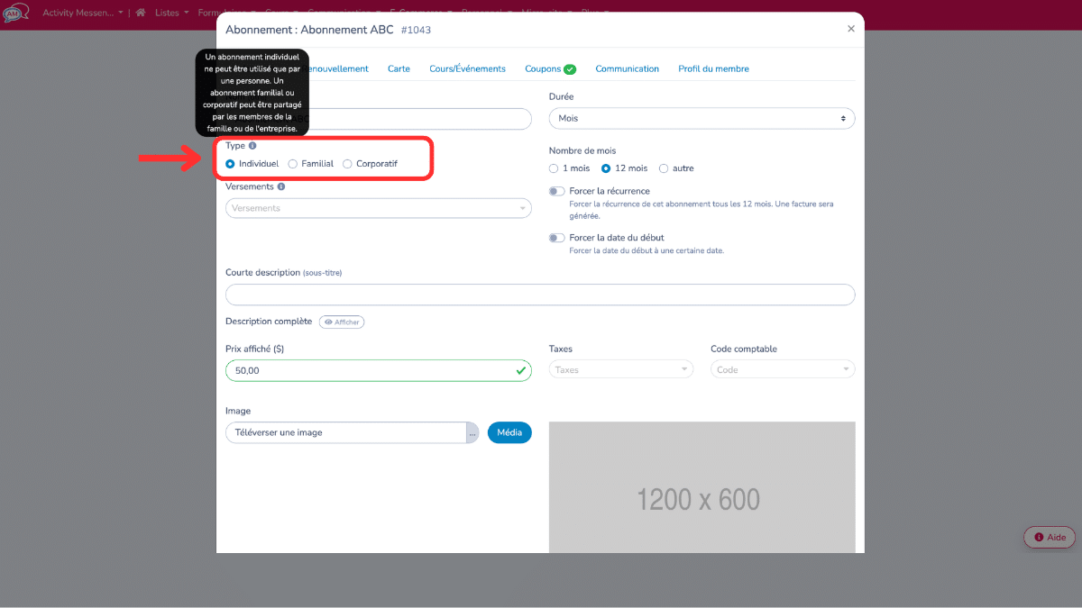 Abonnements-Activity-Messenger