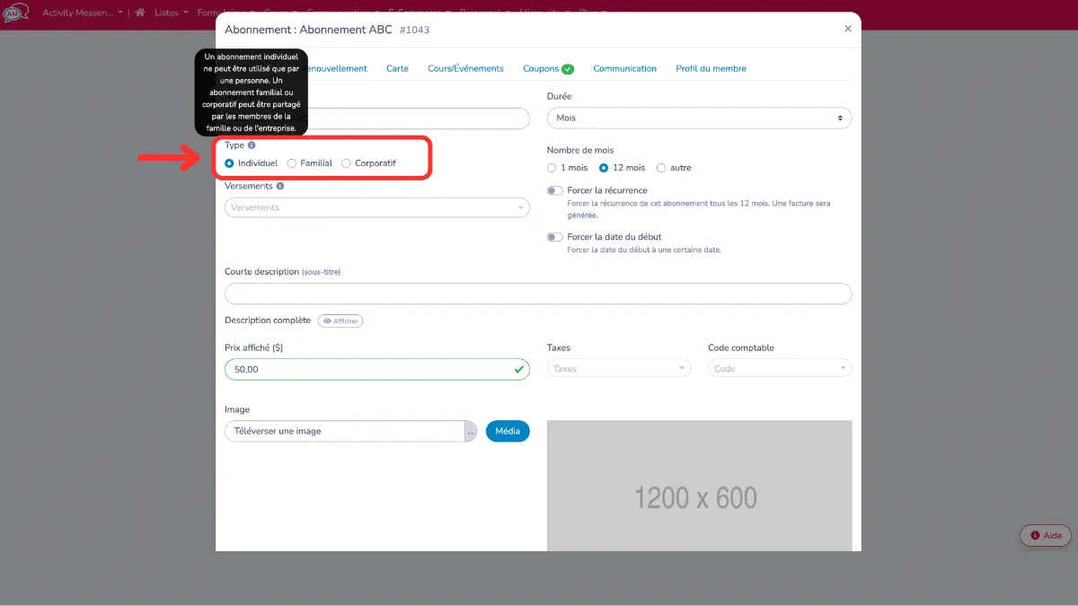 Abonnements-Activity-Messenger