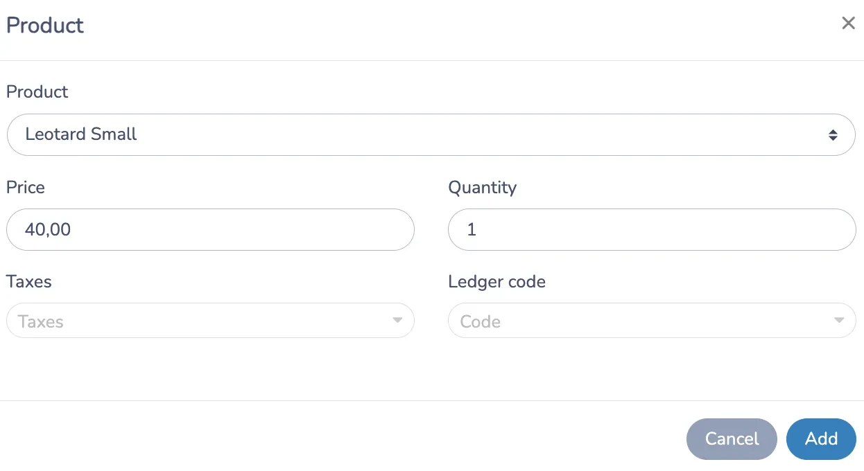 Add Merchandise or Products to your invoice with contract