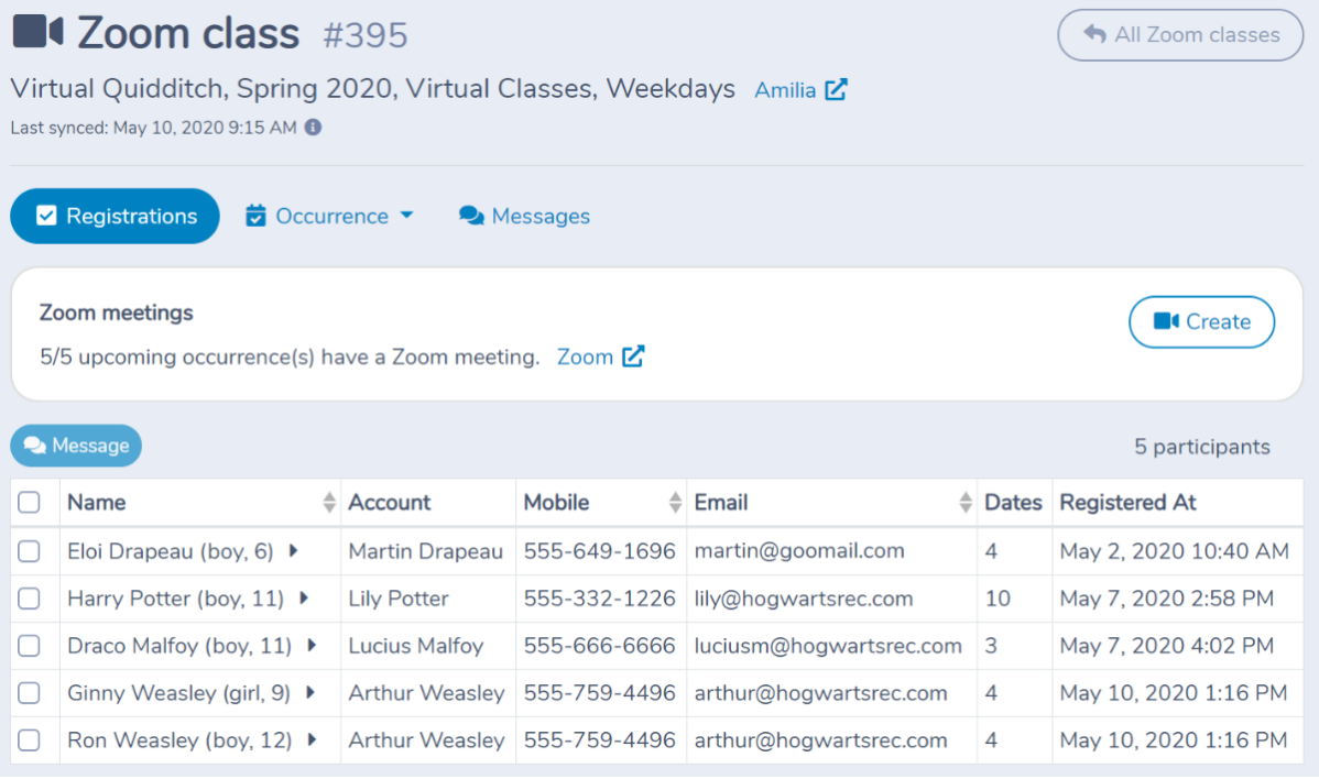 Running Zoom classes with Amilia — illustration