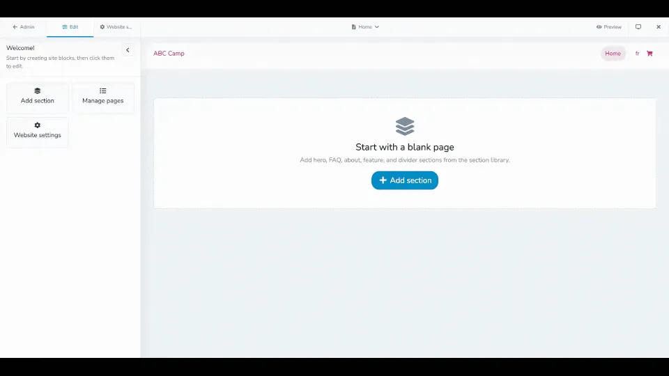 Activity Messenger website builder blocks