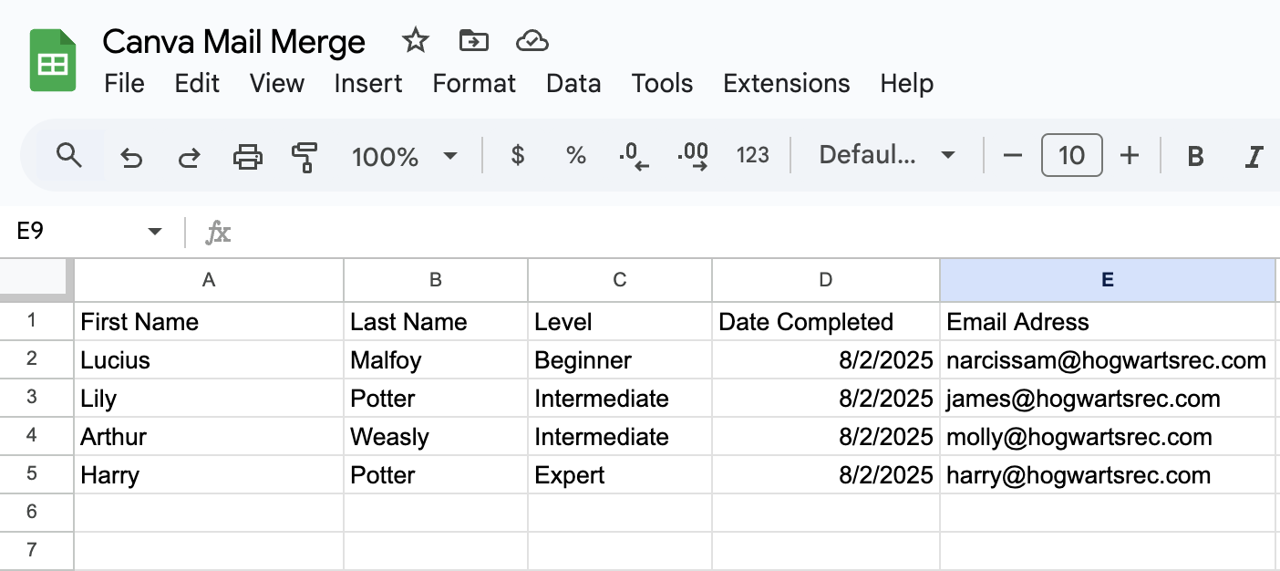 Prepare Your Data for Mail Merge