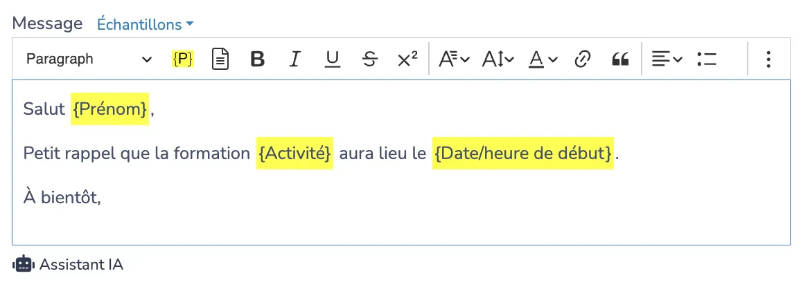 Envoi personnalisé à des listes segmentées d'employés