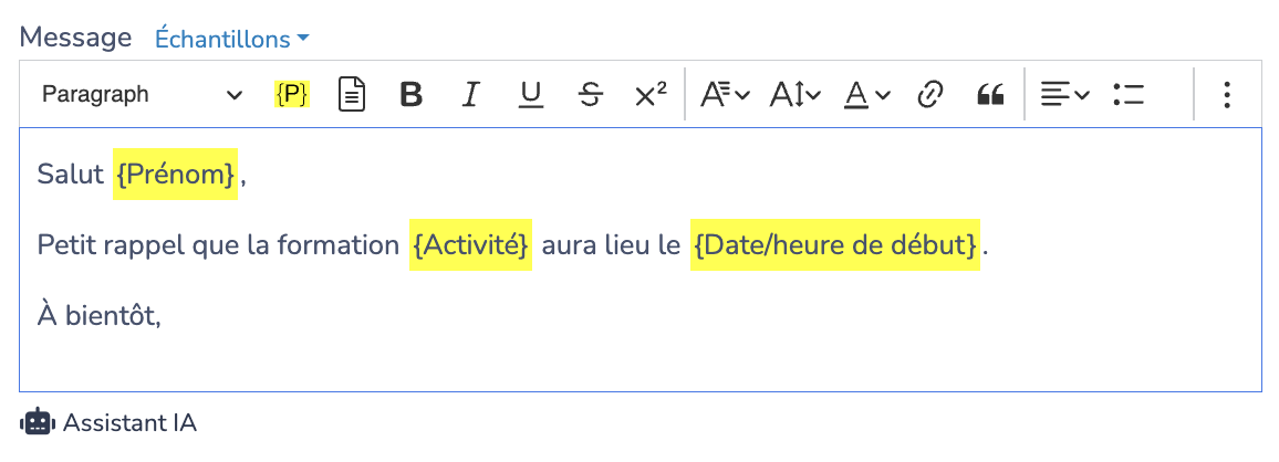 Envoi personnalisé à des listes segmentées d'employés