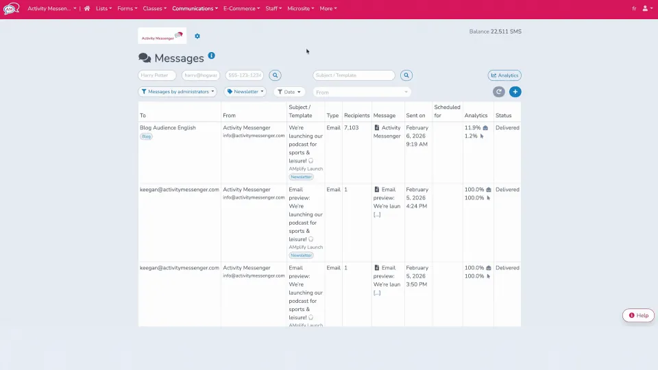 communication-report-Activity-Messenger