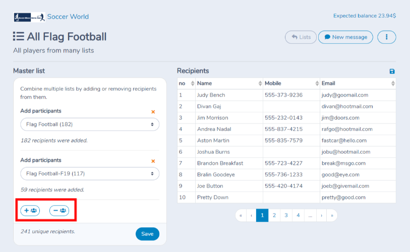 Building a master list to combine multiple lists — illustration
