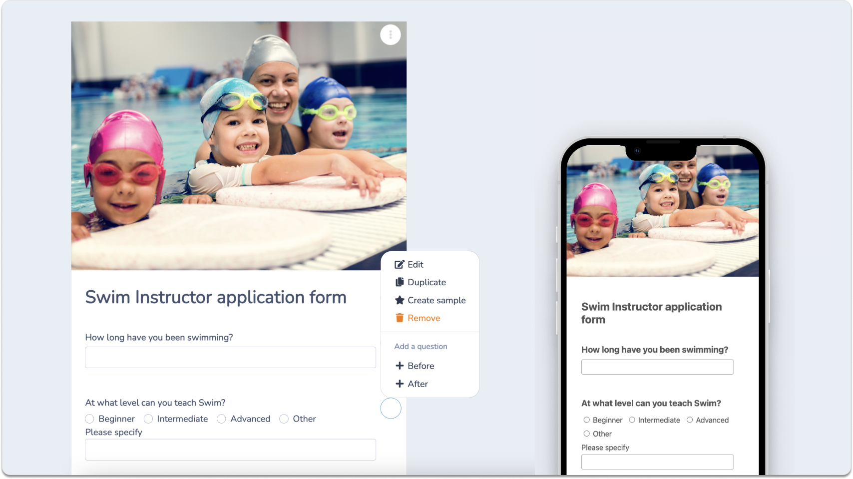 How to Create a Swim Instructor Application Form