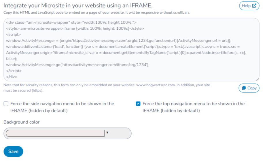 Embedding your Microsite using an IFRAME — illustration