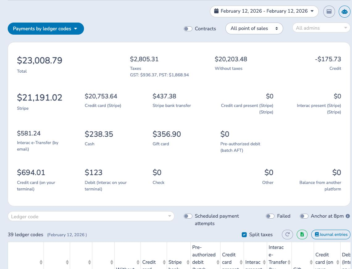 Allocate payments by ledger code