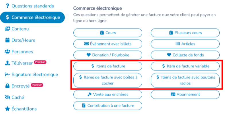 Formulaires de paiement — illustration