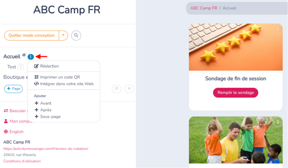 Création du microsite et portail client — illustration