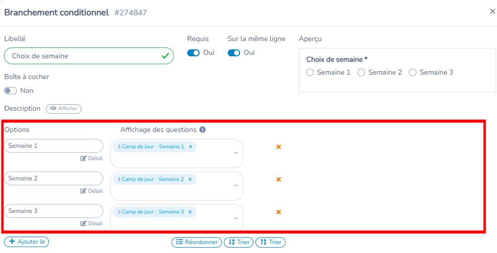 Utilisation du branchement conditionnel — illustration