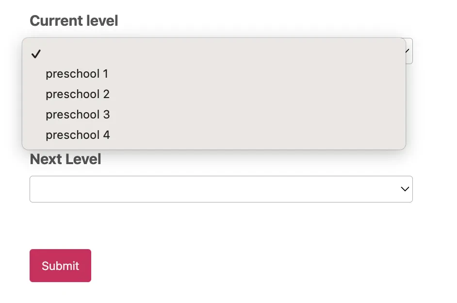 Set Current and Next Levels: