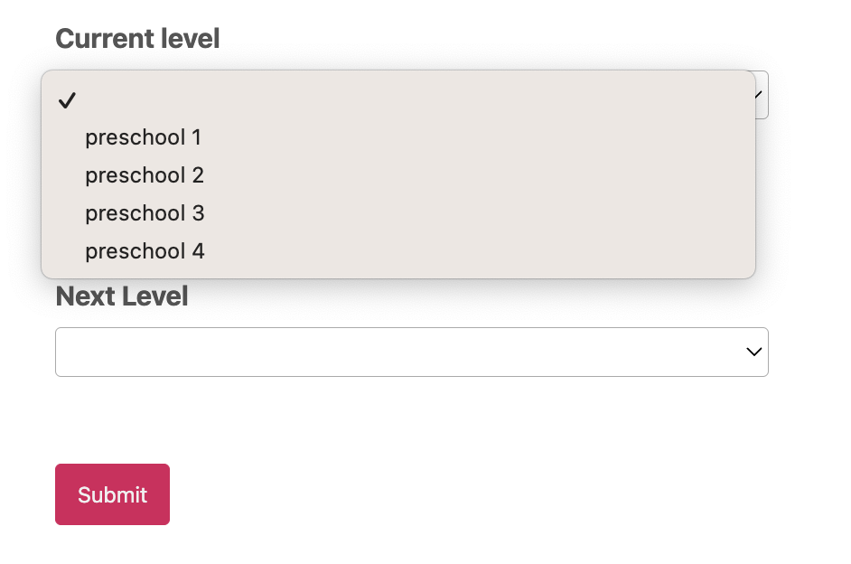 Set Current and Next Levels: