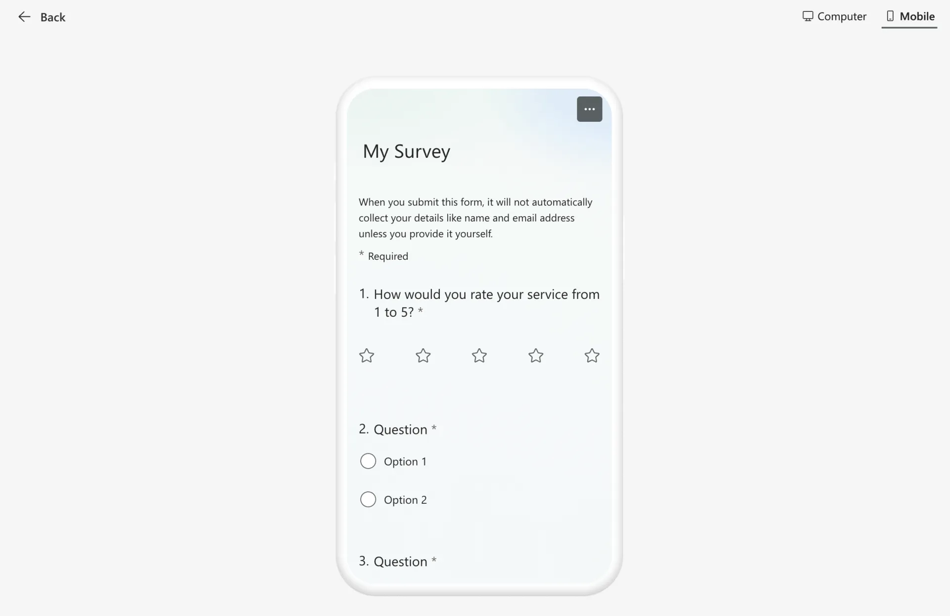 View a preview of your survey on desktop or mobile