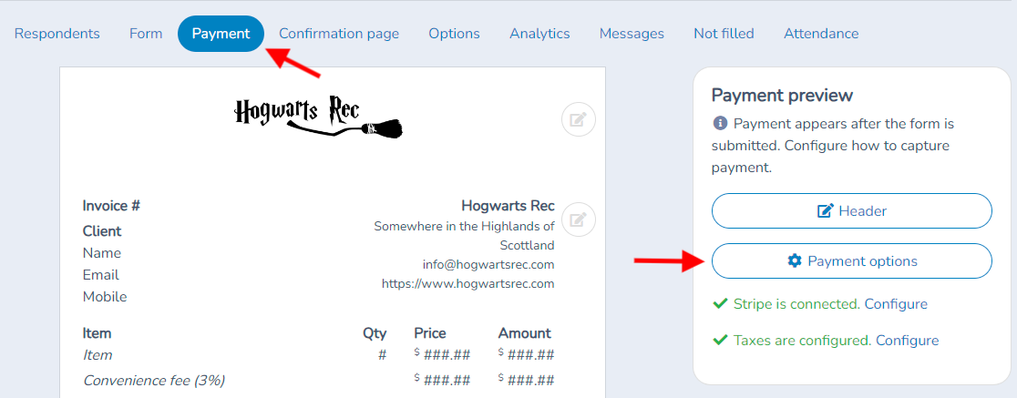 Payment forms — illustration