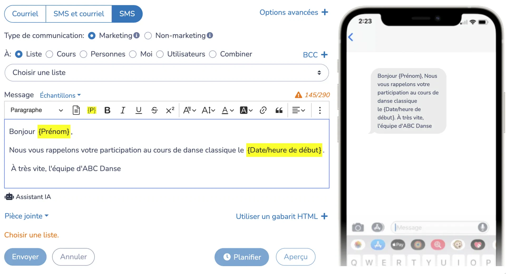 Formulaire-inscription-studio-de-danse-Activity-Messenger-10