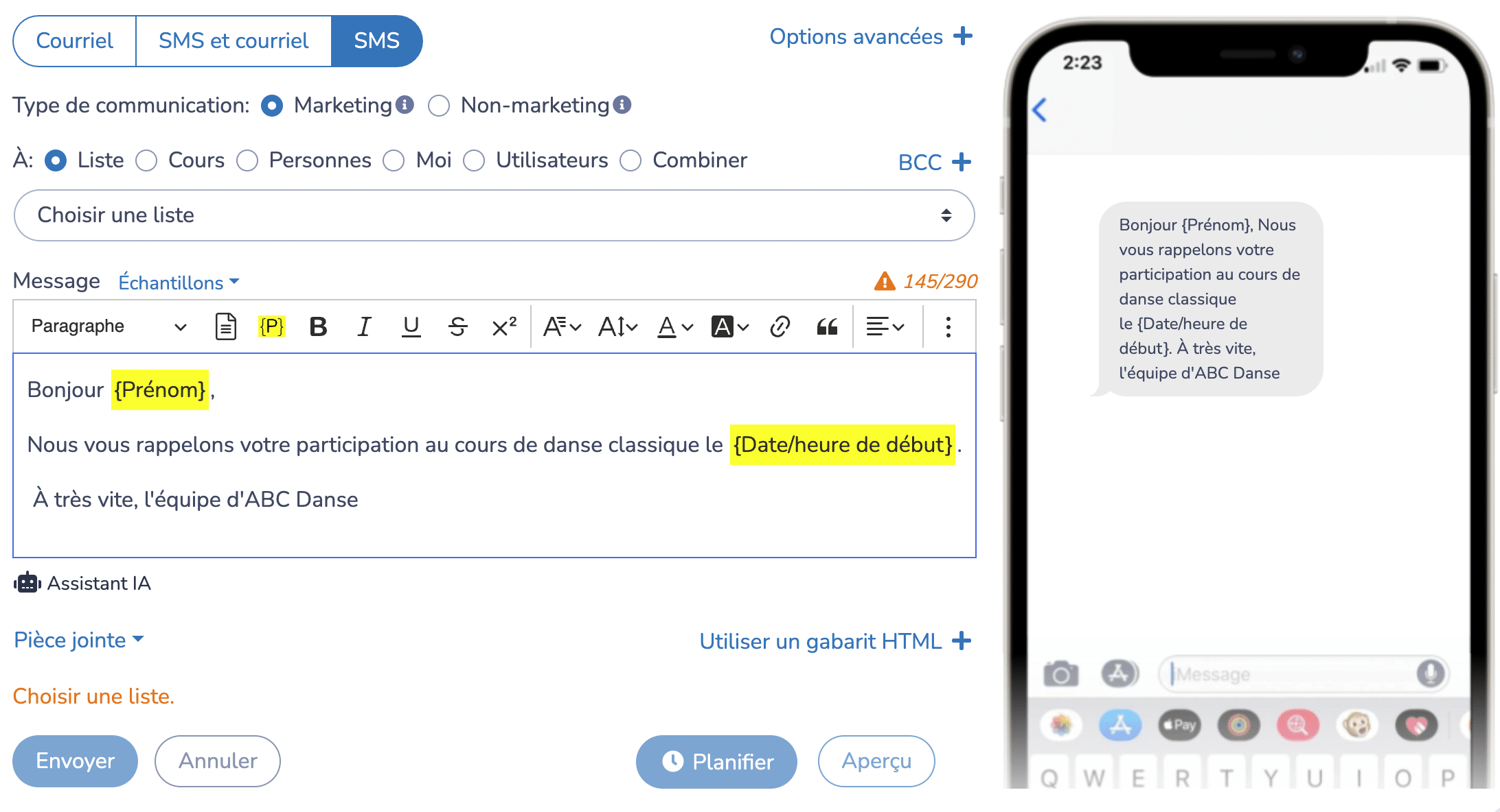 Formulaire-inscription-studio-de-danse-Activity-Messenger-10