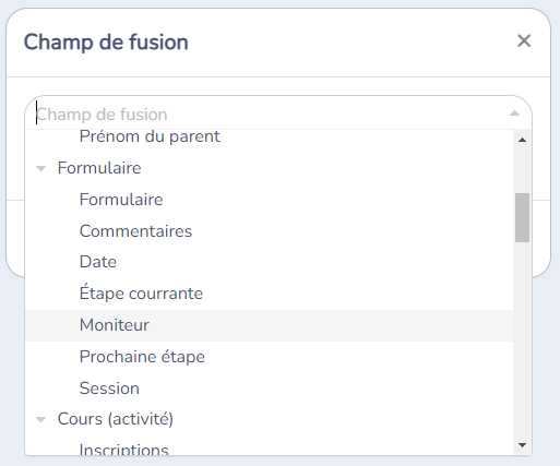 Personnaliser les messages SMS/courriel avec des champs de fusion — illustration
