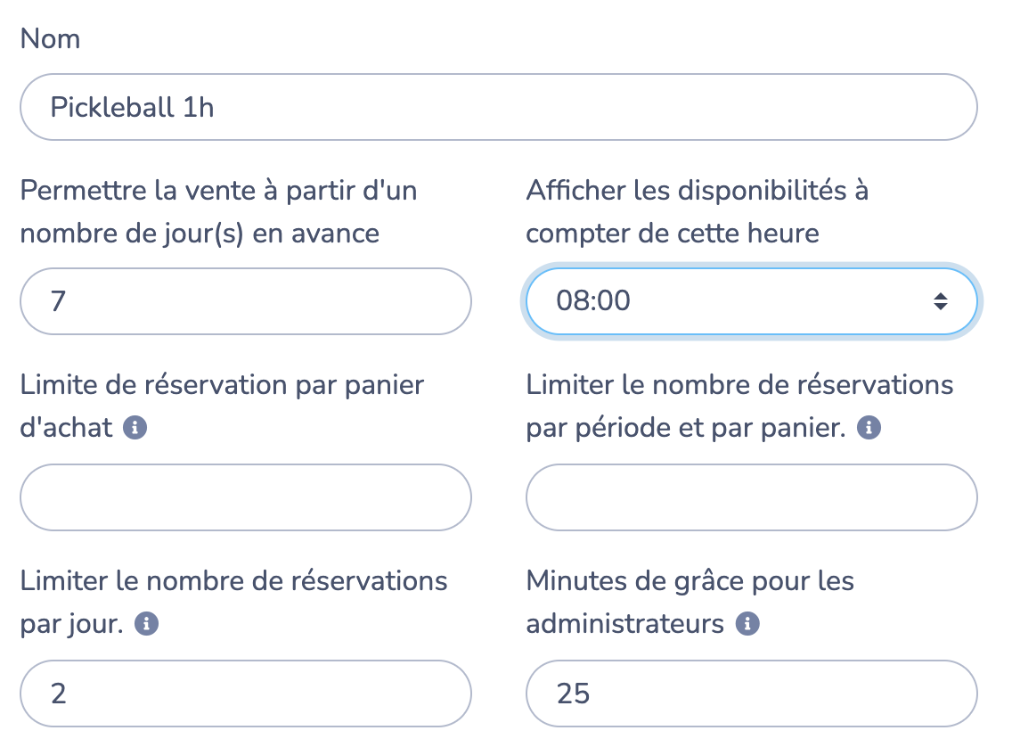 Accès anticipé à la réservation de terrain