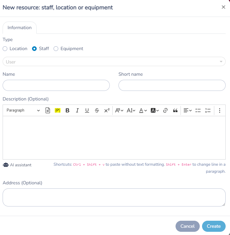 Resources (locations and staff) — illustration