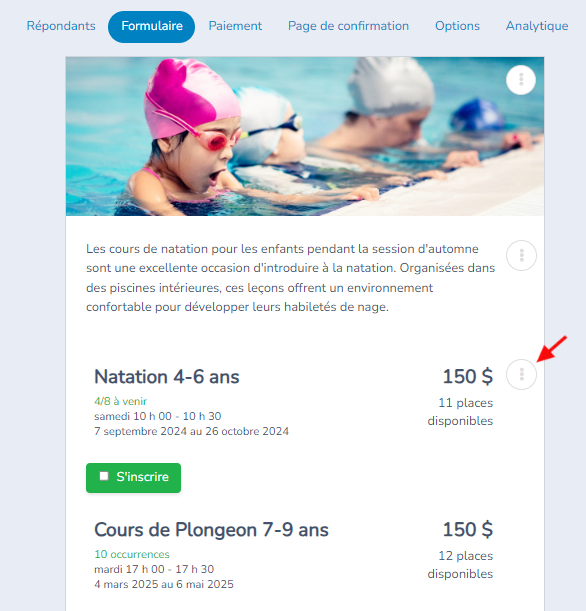 Configuration de Plusieurs cours, étape 1