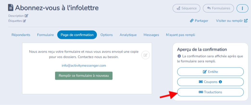 Traduire un formulaire — illustration